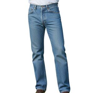 Rustler Men's 34x32 Medium Wash Regular Fit Straight Leg Zip Fly Blue Jeans
